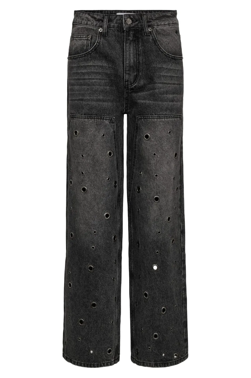 Online Haute L'Amitié Eyelet Patch Jeans HL10337 Stone