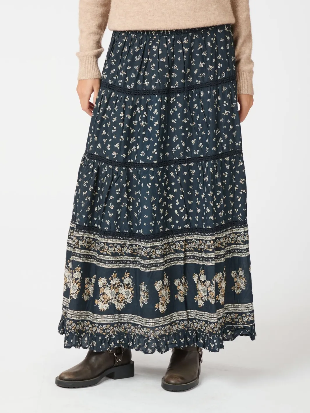 Outlet Neo Noir Felicia Mini Border Skirt 162569 Camel