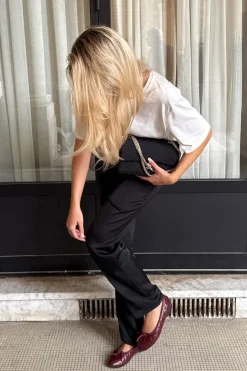 Discount BYIC Fieic Pants A23851 Black Satin