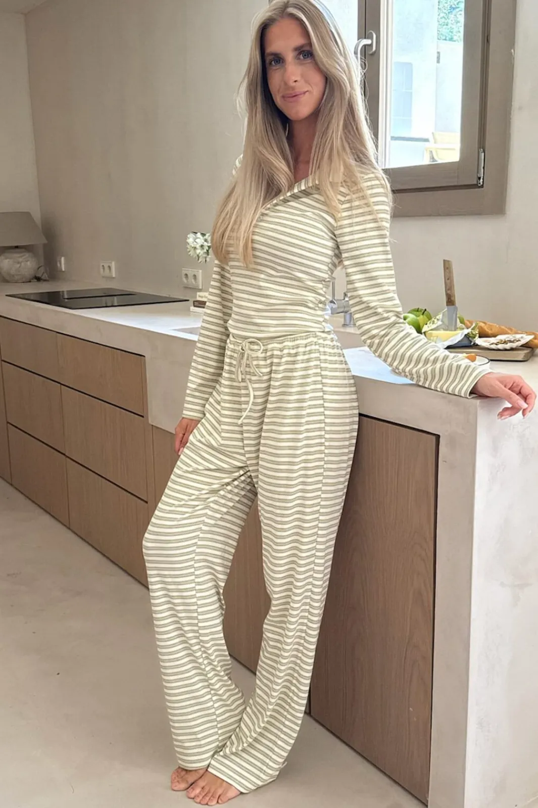 Online BYIC Fieic Pants A23851 Yellow Stripes