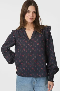 Clearance Neo Noir Filja Fine Print Blouse 166551 702