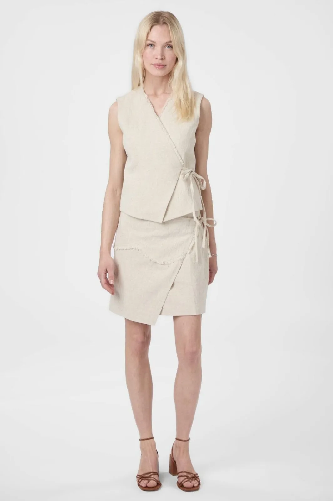 New Neo Noir Filora Ramie Wrap Waistcoat 166243 815