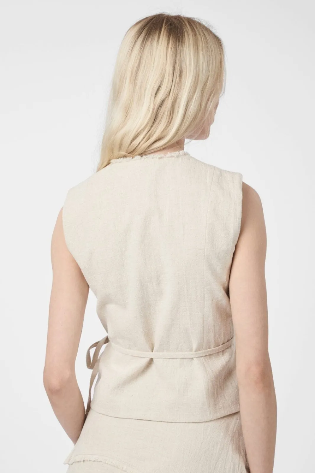 New Neo Noir Filora Ramie Wrap Waistcoat 166243 815