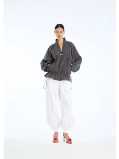 Best Rotate Fleece Half Zip Jacket 1153681205 1205 Gray Pinstripe