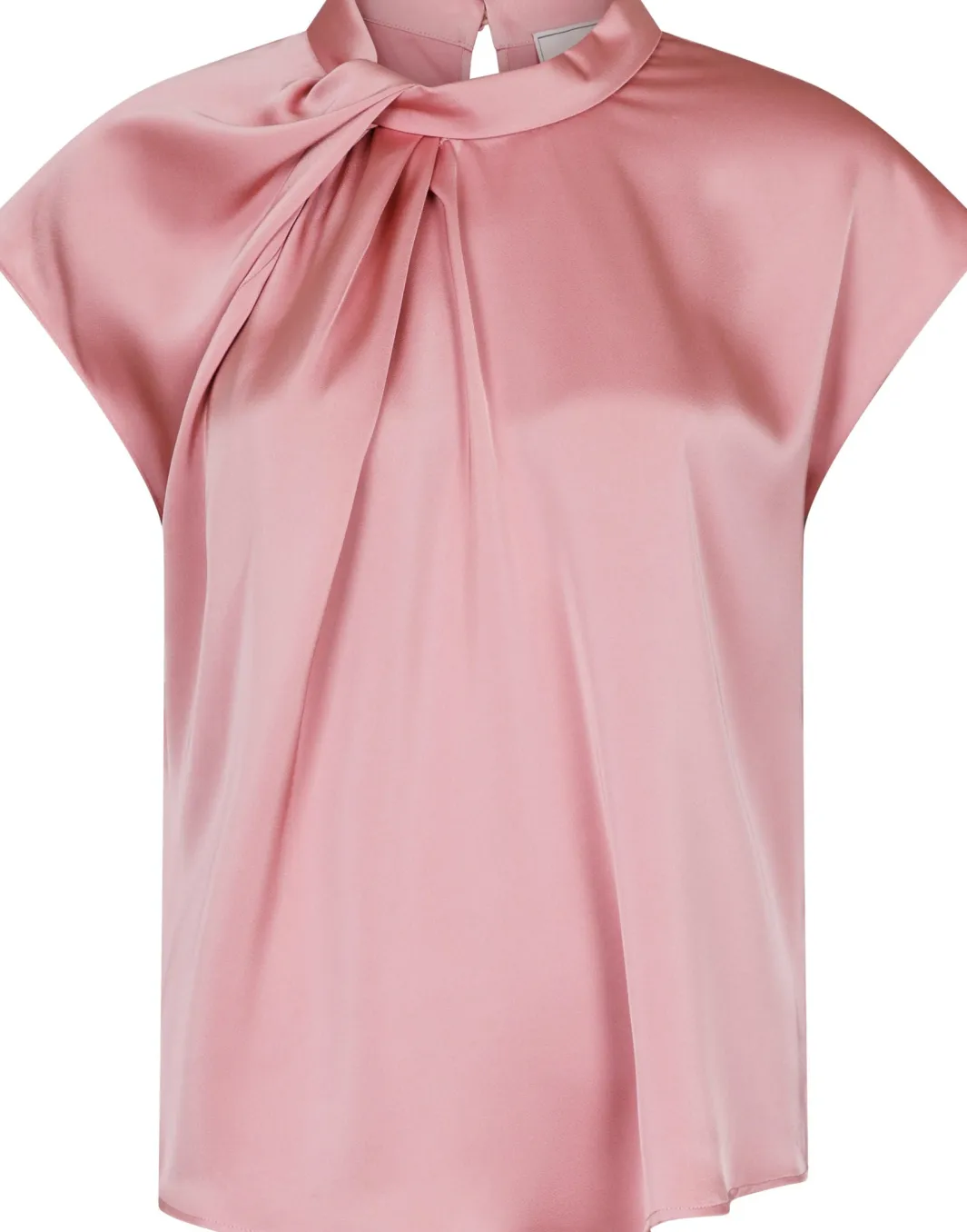 Hot Neo Noir Fleur Drapy Satin Blouse Light Pink