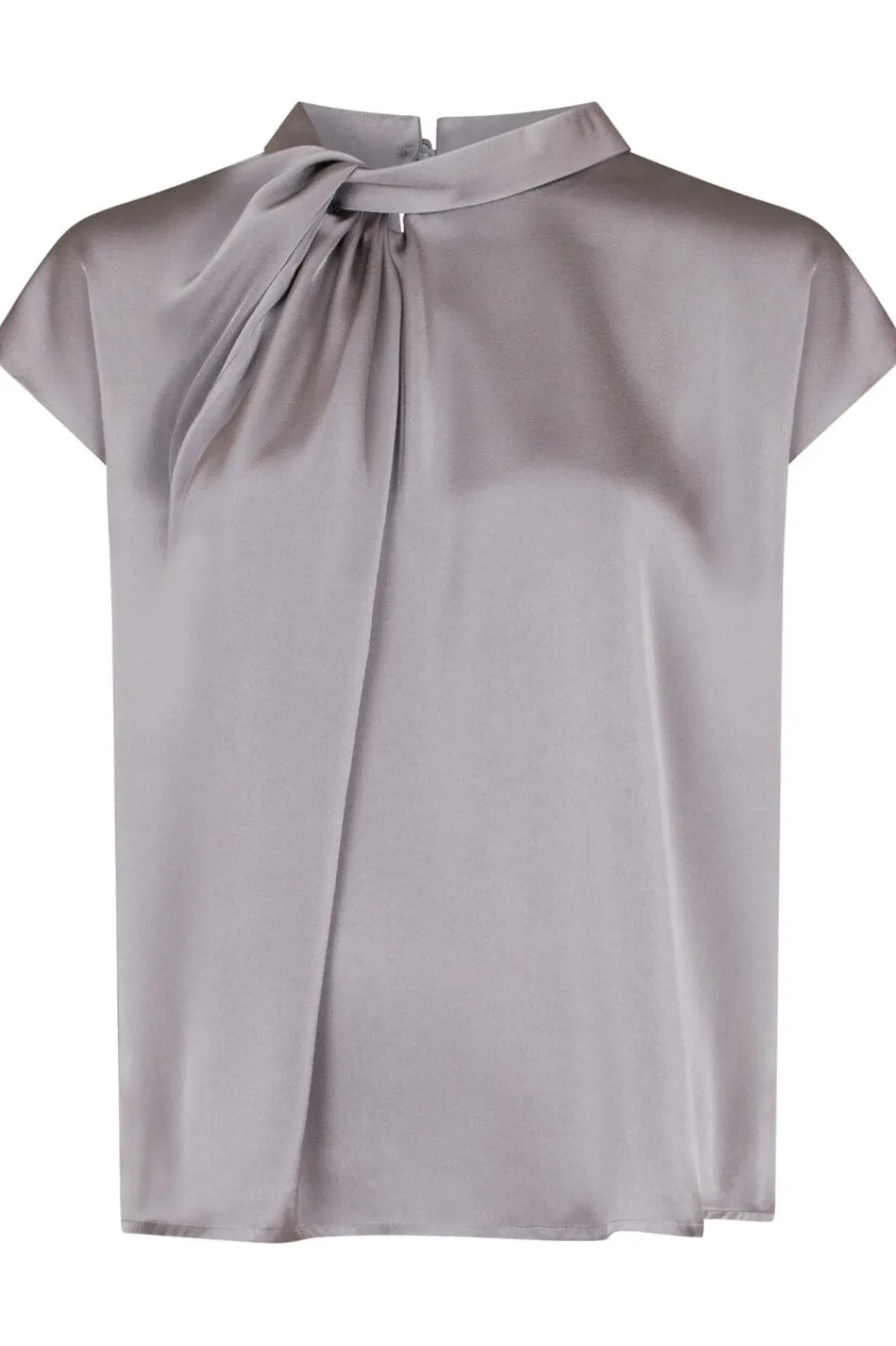 Clearance Neo Noir Fleur Drapy Satin Blouse 130 Grey
