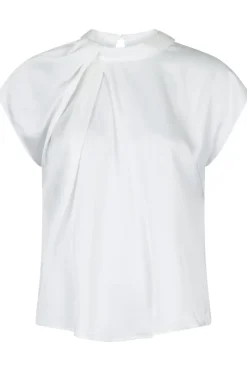 Sale Neo Noir Fleur Drapy Satin Blouse Off White