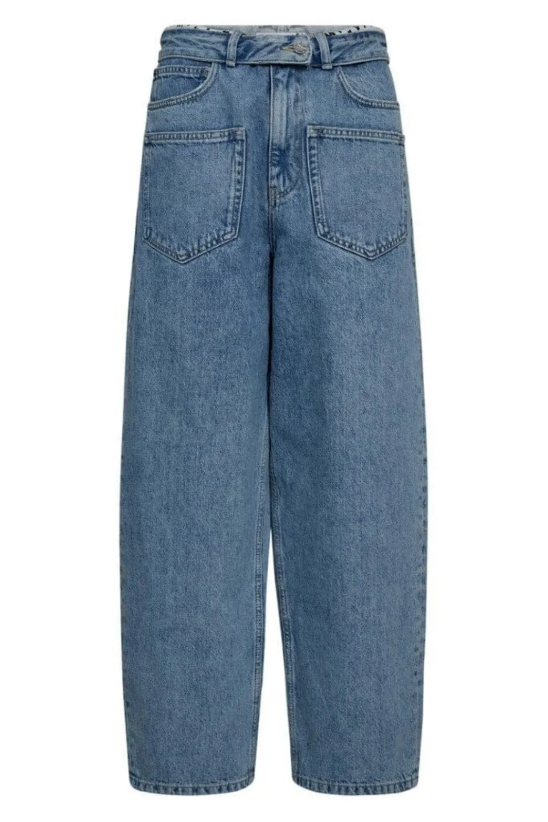Sale Haute L'Amitié Flip Waist Pocket Jeans HL10179 Bleached Denim