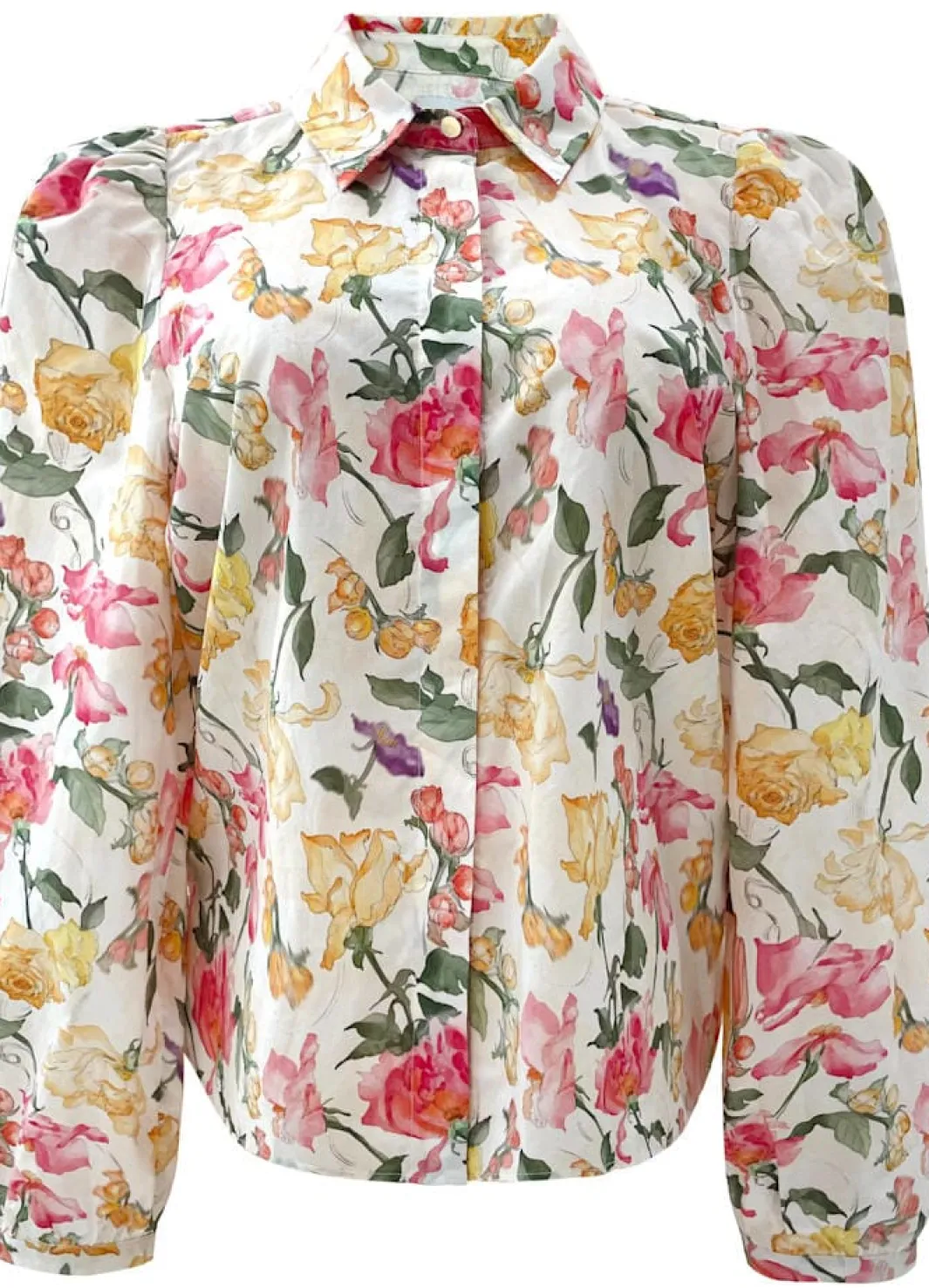 Online Liberte Flora Ls Blouse 21598 Creme Yellow Flowers