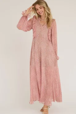 Sale A-View Flounce Dress 021 Old Rose