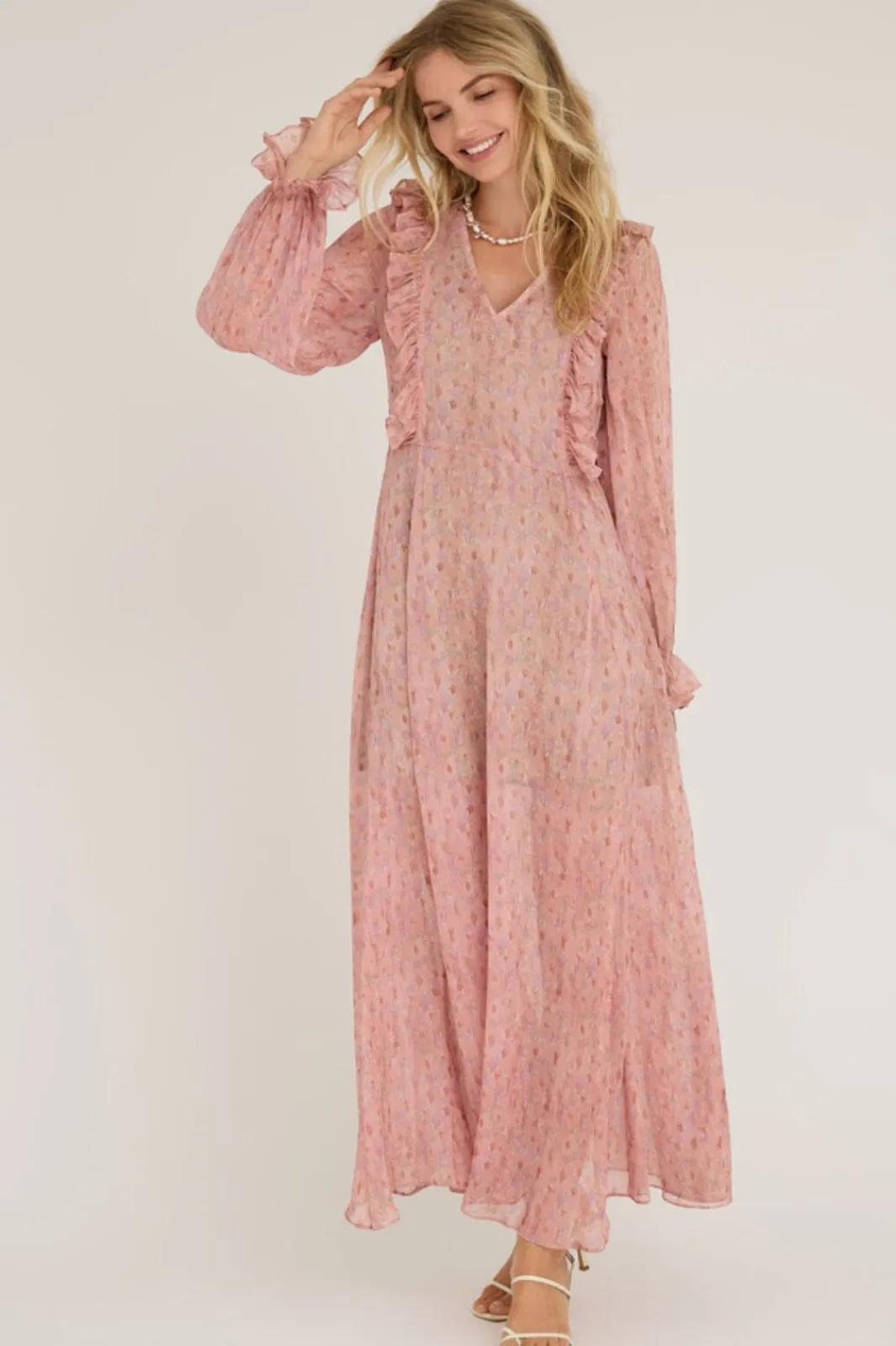 Sale A-View Flounce Dress 021 Old Rose