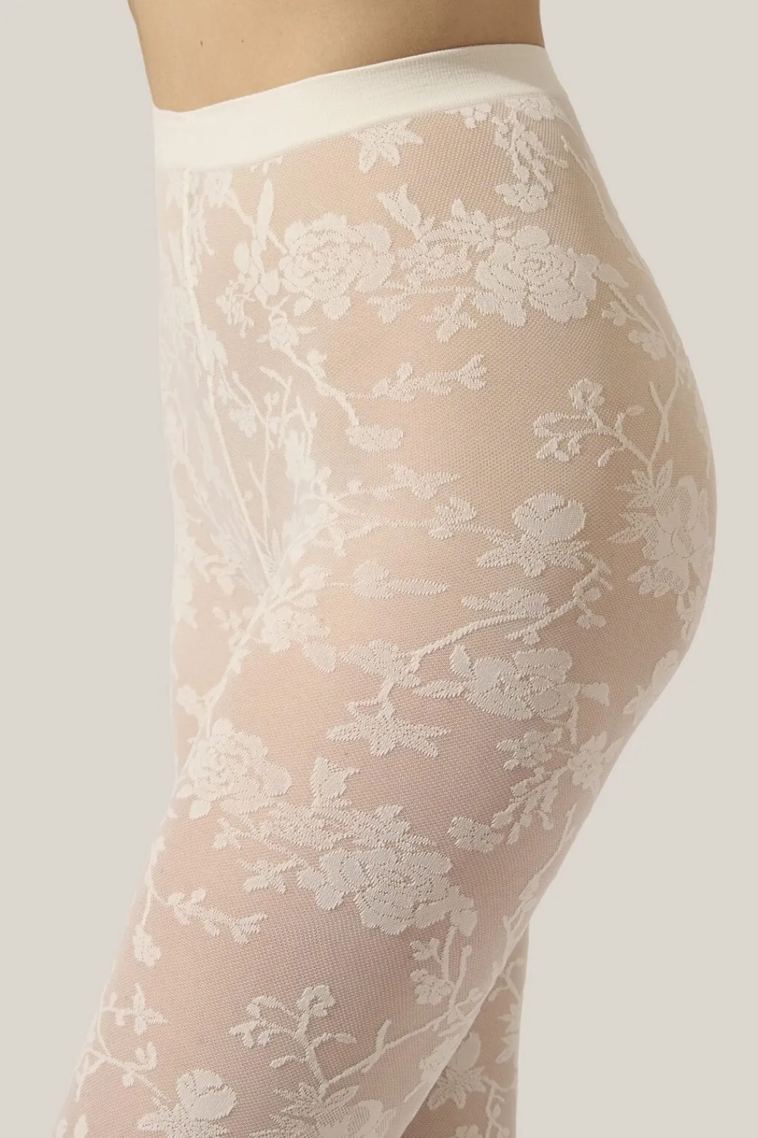Clearance Wolford Flower Tights17625 4864 Buttermilk