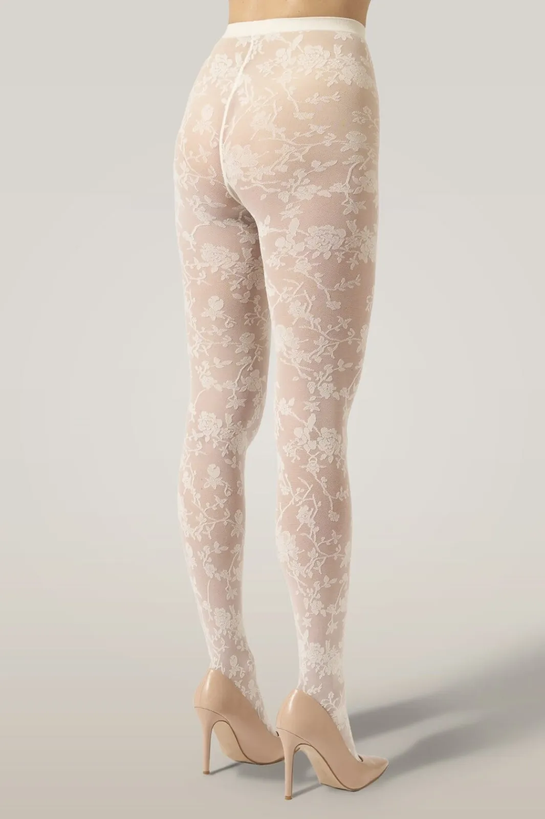 Clearance Wolford Flower Tights17625 4864 Buttermilk
