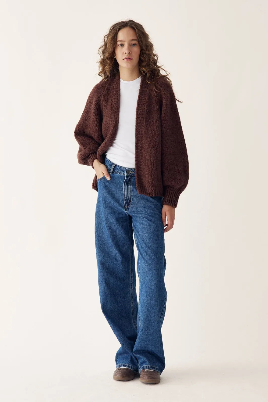 Online Noella Fora Knit Cardigan 548 Dark Brown