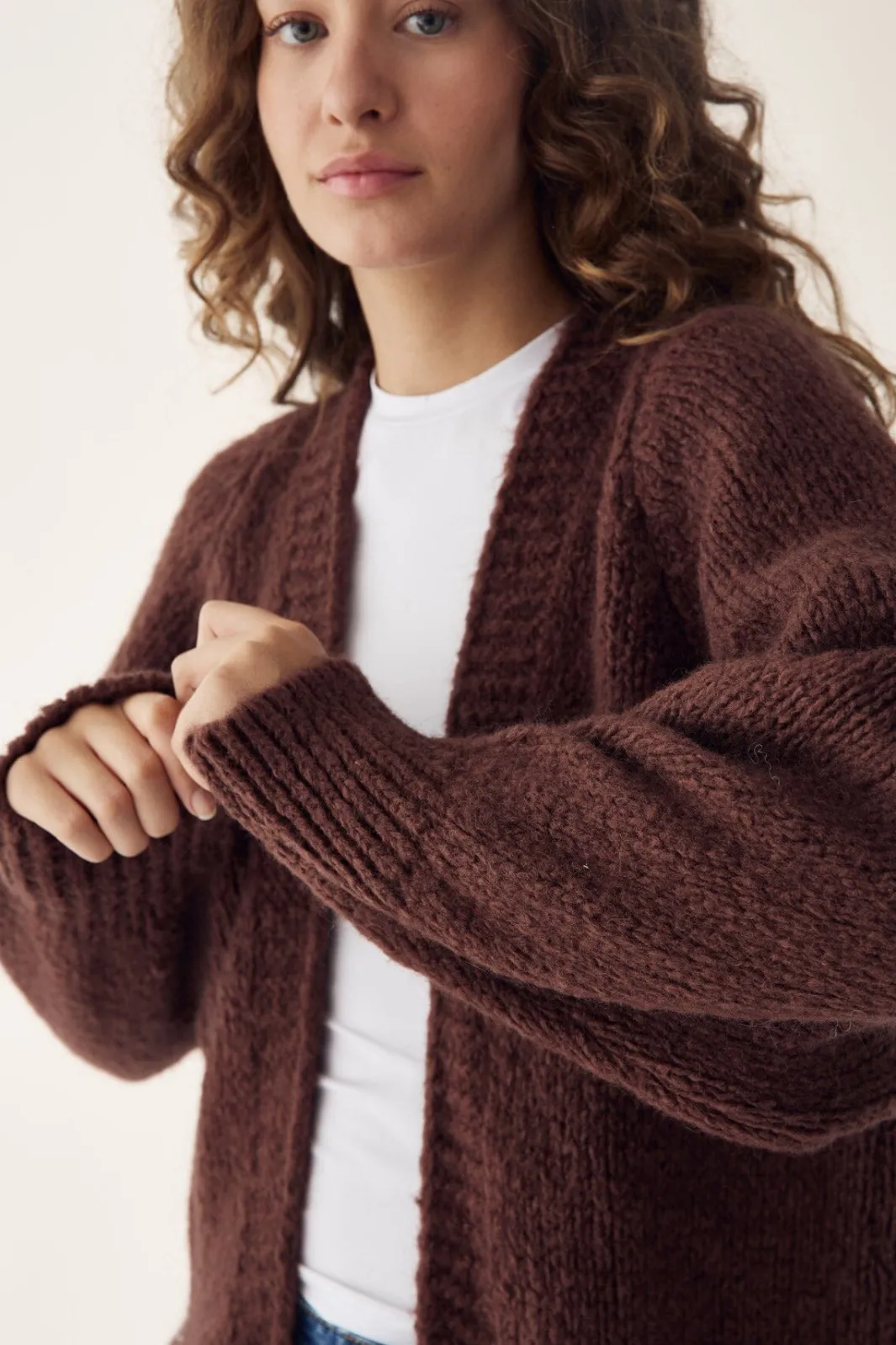 Online Noella Fora Knit Cardigan 548 Dark Brown