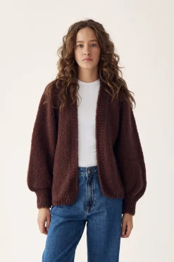 Online Noella Fora Knit Cardigan 548 Dark Brown