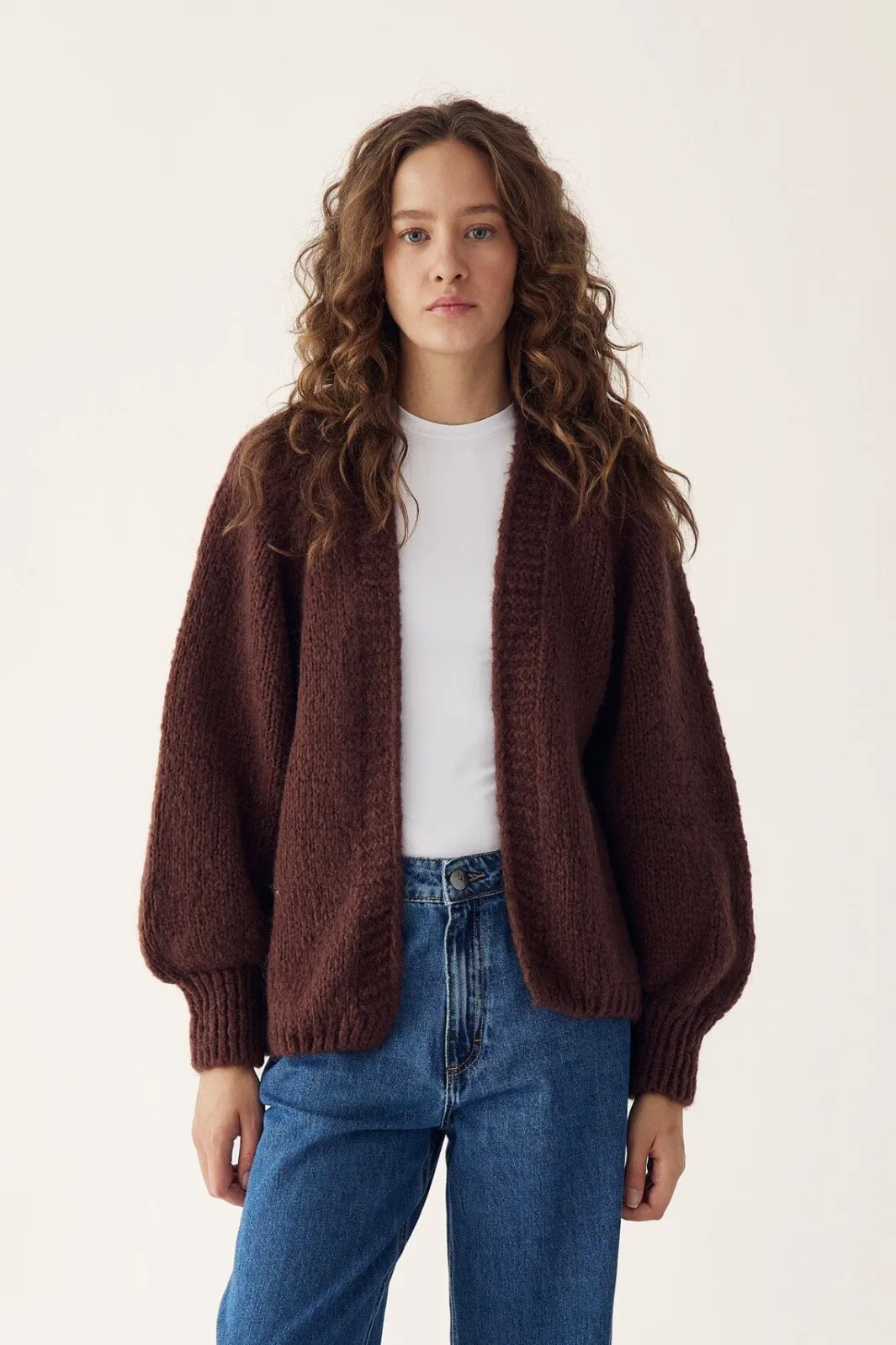 Online Noella Fora Knit Cardigan 548 Dark Brown