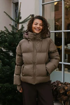 Sale Neo Noir Fox C Puffer Jacket Dark Taupe