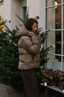 Sale Neo Noir Fox C Puffer Jacket Dark Taupe