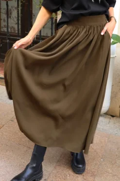 Outlet Liberte Frede-Long-Skirt 22112 Army