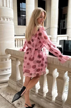 New BYIC Freyaic Dress A2516 Pink Red Flower Print