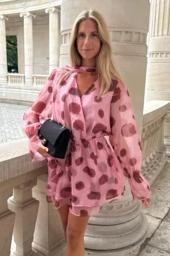 New BYIC Freyaic Dress A2516 Pink Red Flower Print