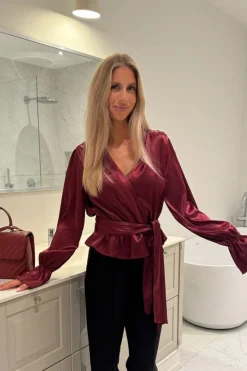 Sale BYIC Freyaic Shirt A2591 Bordeaux Satin