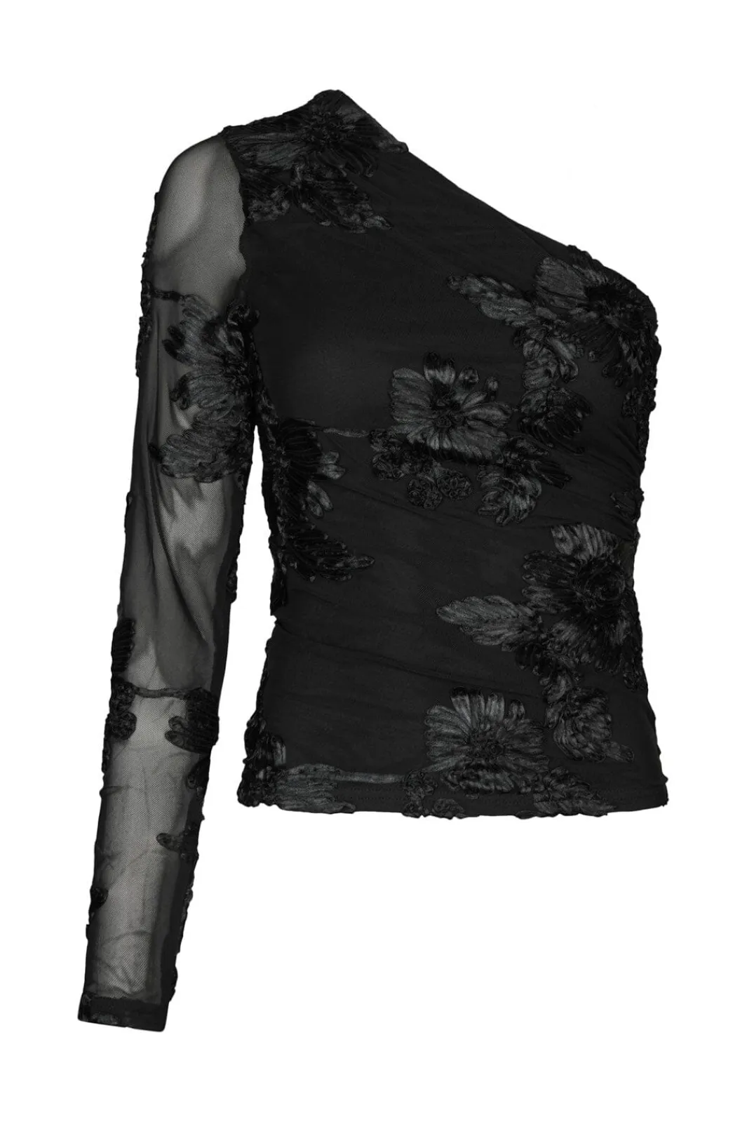 Best Neo Noir Friana Big Flower Mesh Blouse 167272 100