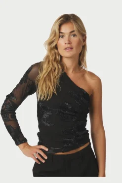 Best Neo Noir Friana Big Flower Mesh Blouse 167272 100