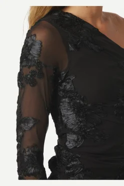 Best Neo Noir Friana Big Flower Mesh Blouse 167272 100