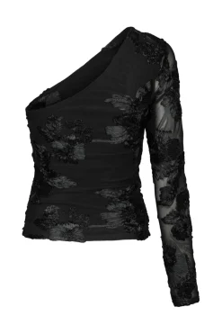 Best Neo Noir Friana Big Flower Mesh Blouse 167272 100