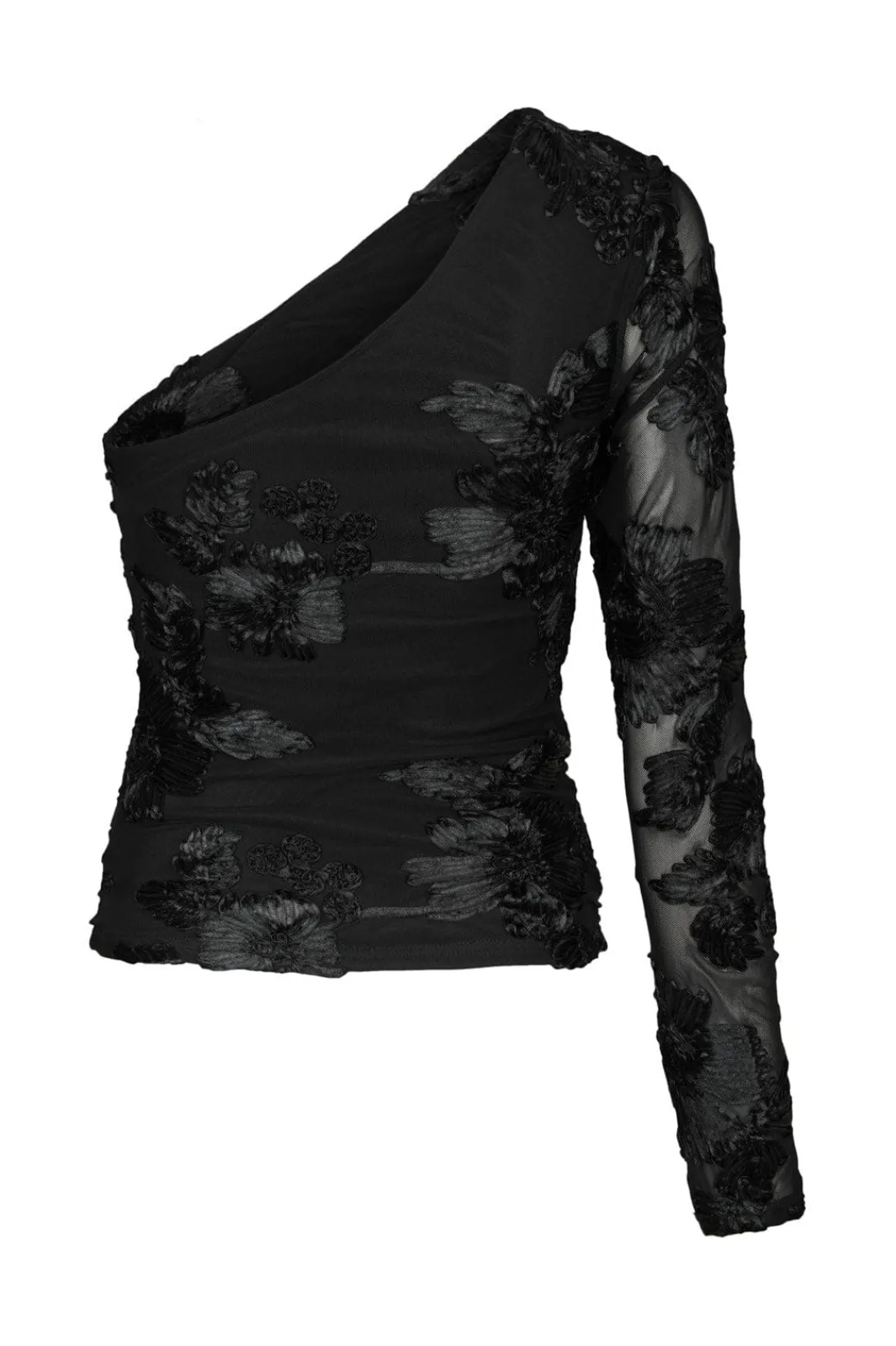 Best Neo Noir Friana Big Flower Mesh Blouse 167272 100