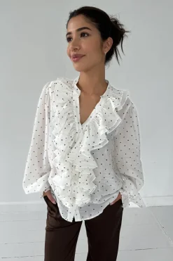 New Continue Frida Dot 14958 White W Black Dot