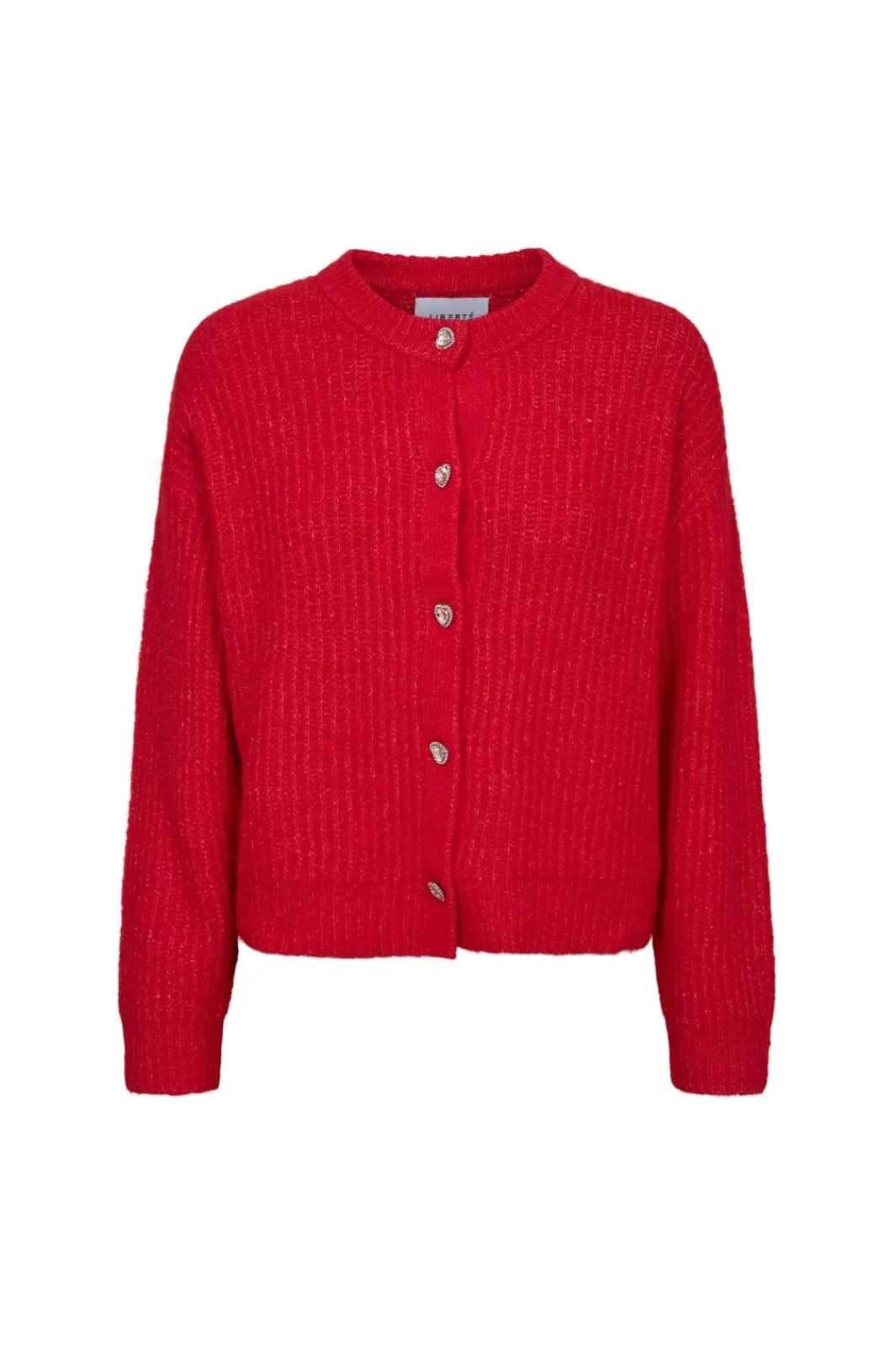 Sale Liberte Fro O-Neck Cardigan 22260 Flamingo Red
