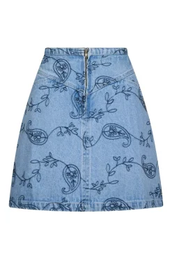 Sale Neo Noir Gabani Embroidery Denim Skirt 165223 140