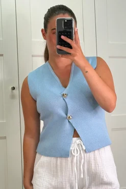 Online A-bee Georgia Top Light Blue