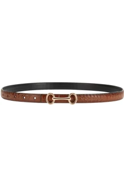 Clearance Plissé Copenhagen Grace Croco Belt 70-820-631 Cognac