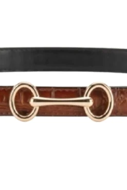 Clearance Plissé Copenhagen Grace Croco Belt 70-820-631 Cognac