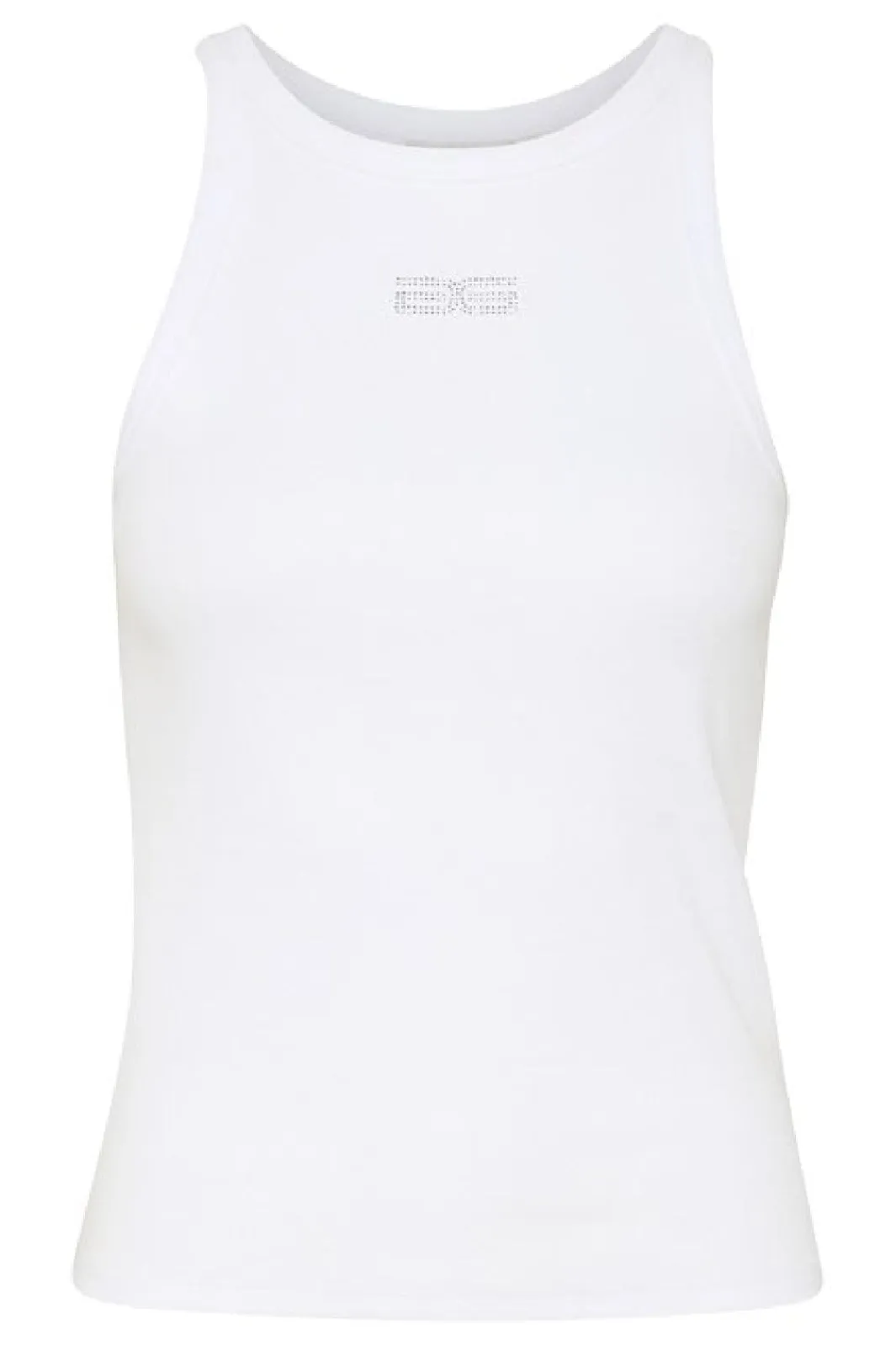Gestuz Gzdrew Rhinestone Logo Tank 110601 Bright White