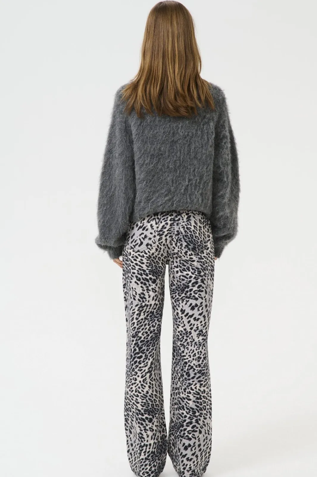 Gestuz Gzleora Wide Jeans 10910300 107696 Grey Leopard