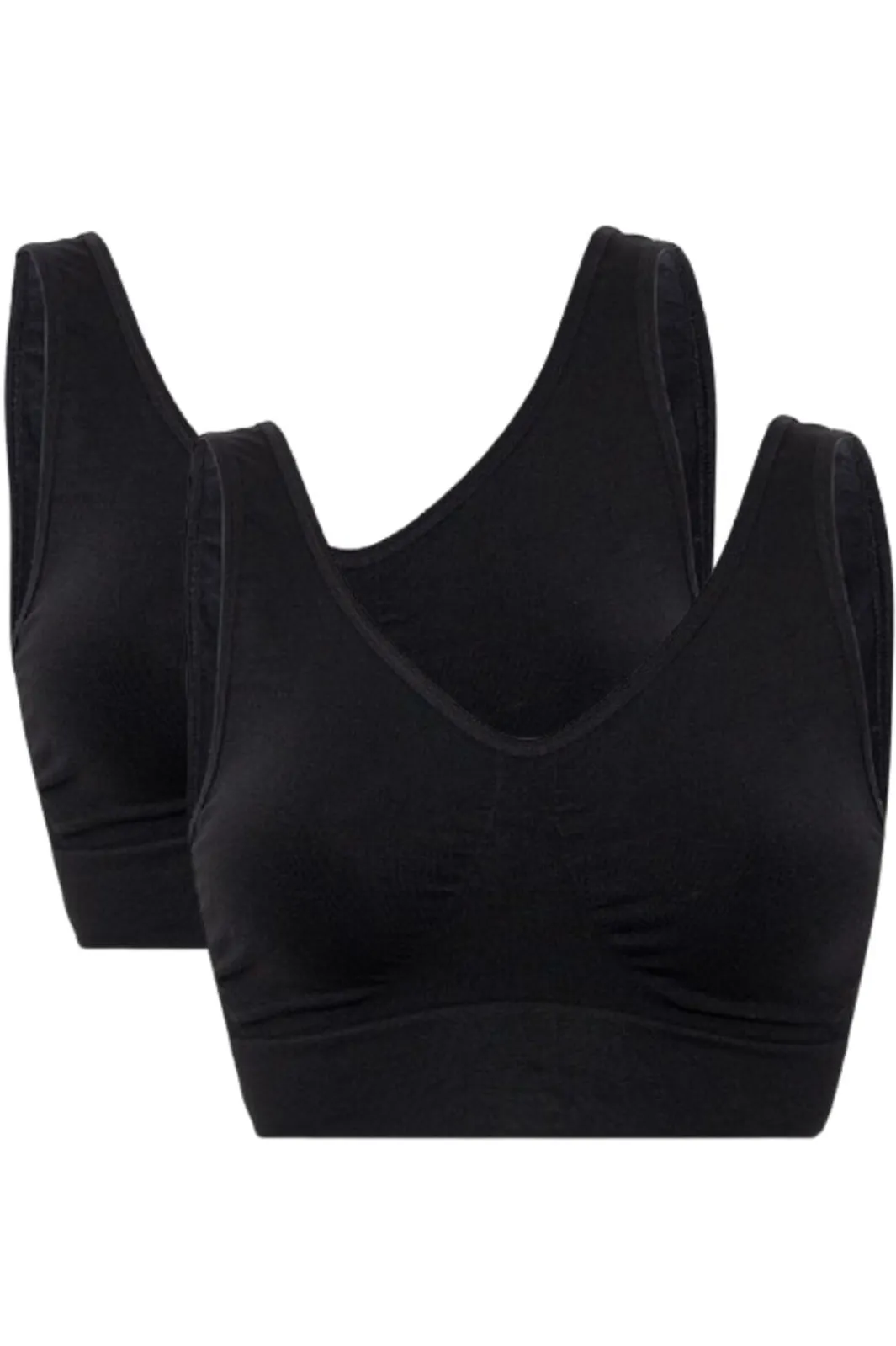 Sale Soft basic Haily Bra top wide strap 2 pak black