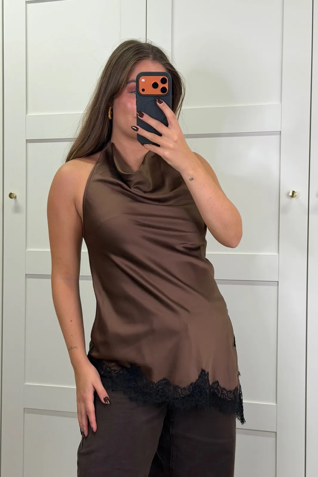 Sale Dear Molly Halterneck Lace Brown