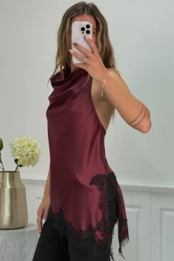 New Dear Molly Halterneck Lace Bordeaux