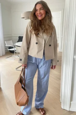 BYIC Hannah Pants White Stripes Blue