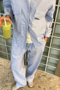 Online BYIC Hannahic Pants lbws Light Blue White Stripe