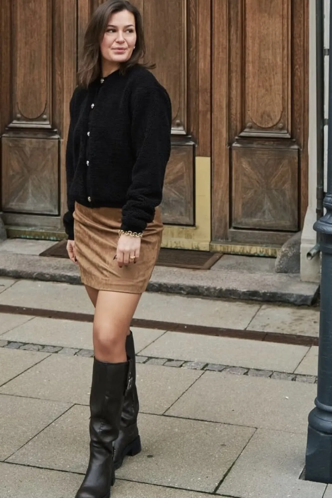 Discount Neo Noir Hemie Faux Suede Skirt 164554 Cognac