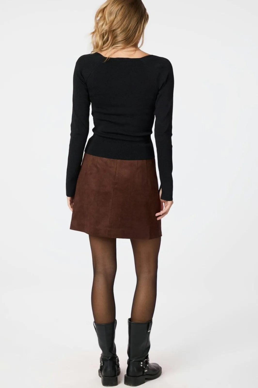 Clearance Neo Noir Hemie Imitated Suede Skirt 165112 210