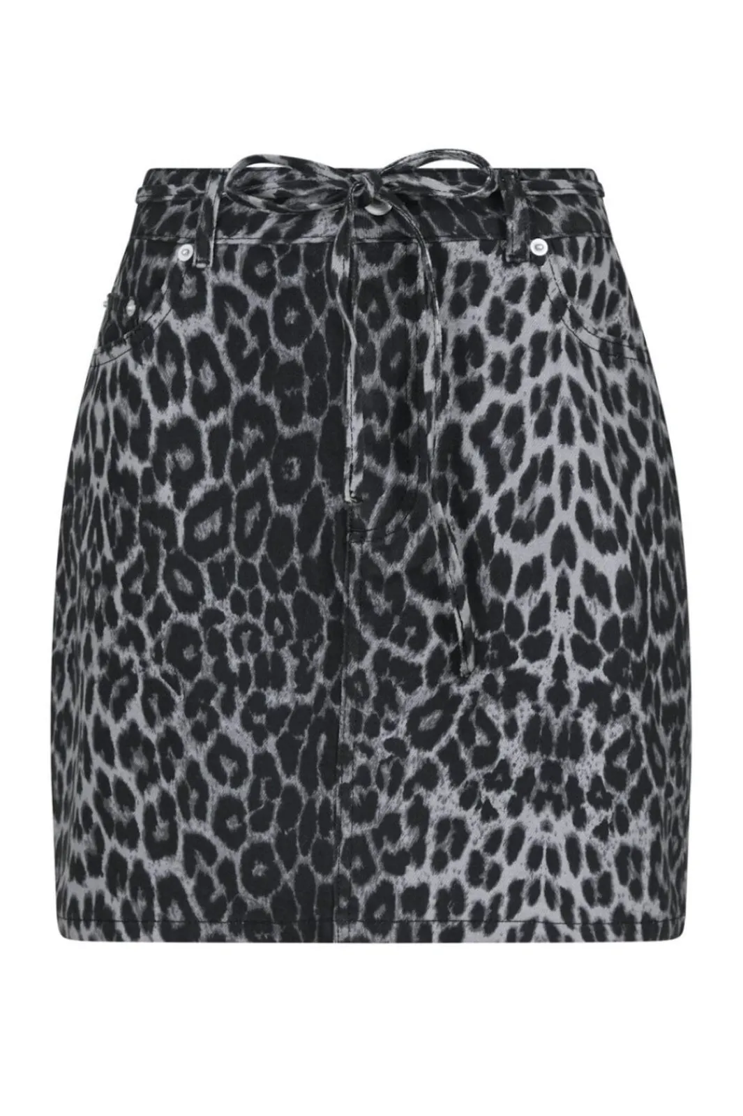 Hot Neo Noir Henrietta Leopard Skirt Grey Leopard