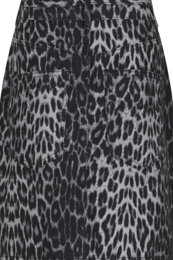 Hot Neo Noir Henrietta Leopard Skirt Grey Leopard