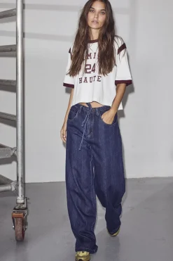 Sale Haute L'Amitié Hering String Tie Jeans HL10060 Indigo